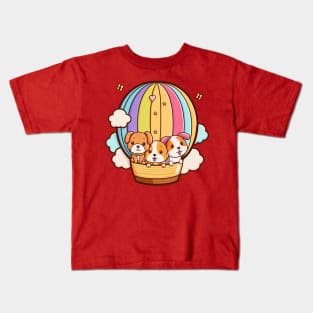 3 Puppies in a Balloon Kids T-Shirt